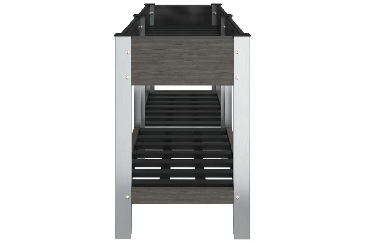 vidaXL 362571 Garden Raised Bed With Shelf Grey 150x50x75cm Wpc-4
