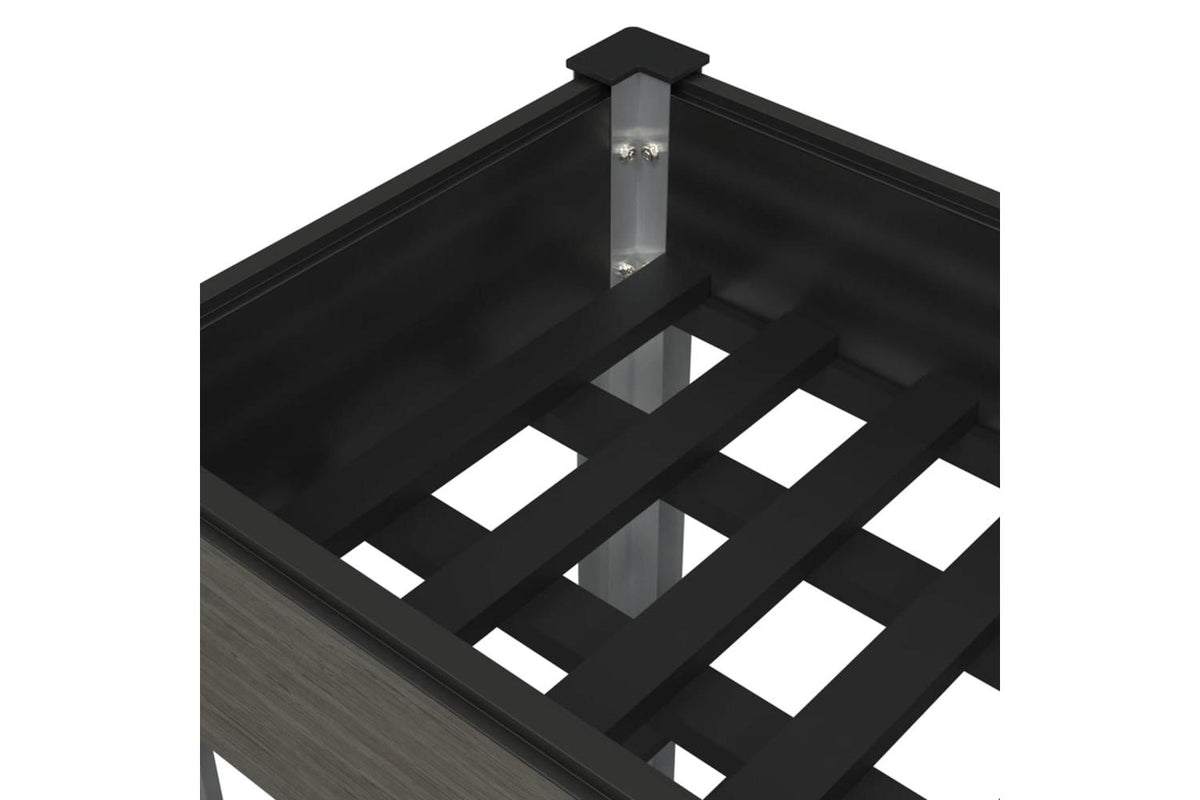 vidaXL 362571 Garden Raised Bed With Shelf Grey 150x50x75cm Wpc-5