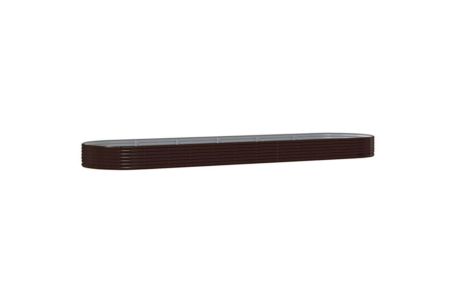 vidaXL 319045 Garden Raised Bed Powder-coated Steel 523x140x36cm Brown-2