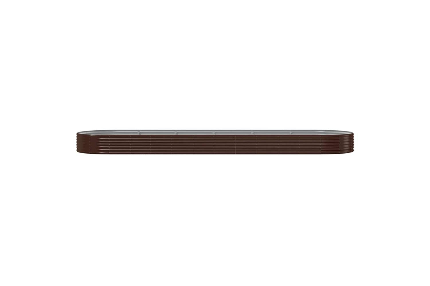 vidaXL 319045 Garden Raised Bed Powder-coated Steel 523x140x36cm Brown-3