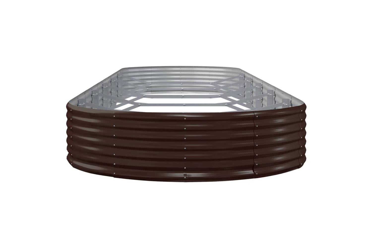 vidaXL 319045 Garden Raised Bed Powder-coated Steel 523x140x36cm Brown-4