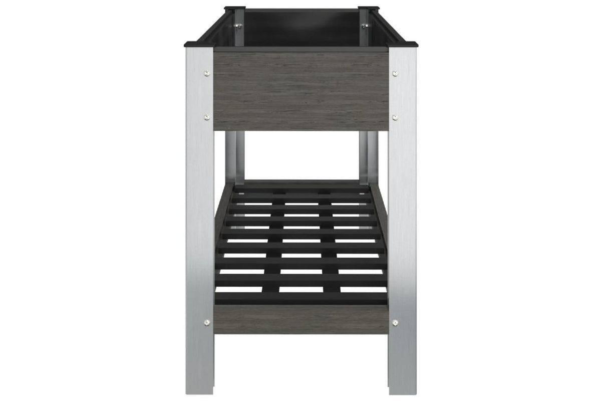 vidaXL 362569 Garden Raised Bed With Shelf Grey 100x50x75cm Wpc-4