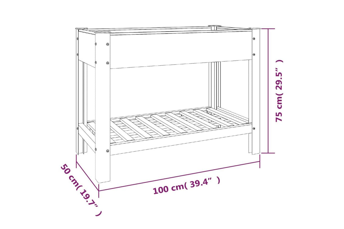 vidaXL 362569 Garden Raised Bed With Shelf Grey 100x50x75cm Wpc-7