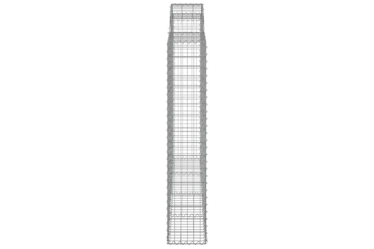 vidaXL 3146173 Arched Gabion Baskets 2 Pcs 200x30x160/180cm Galvanised Iron-5