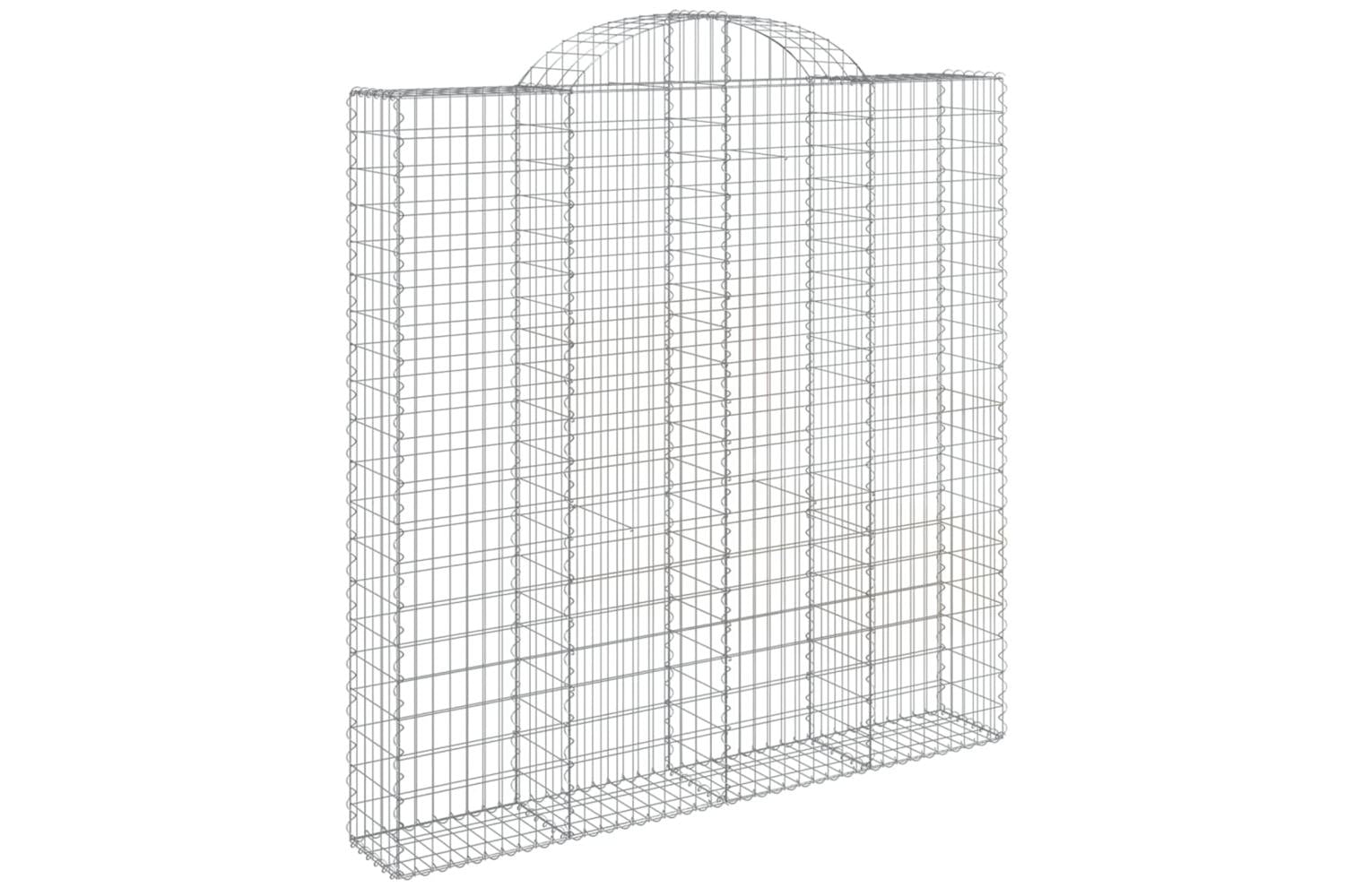 vidaXL 3146215 Arched Gabion Baskets 2 Pcs 200x30x200/220cm Galvanised Iron-3