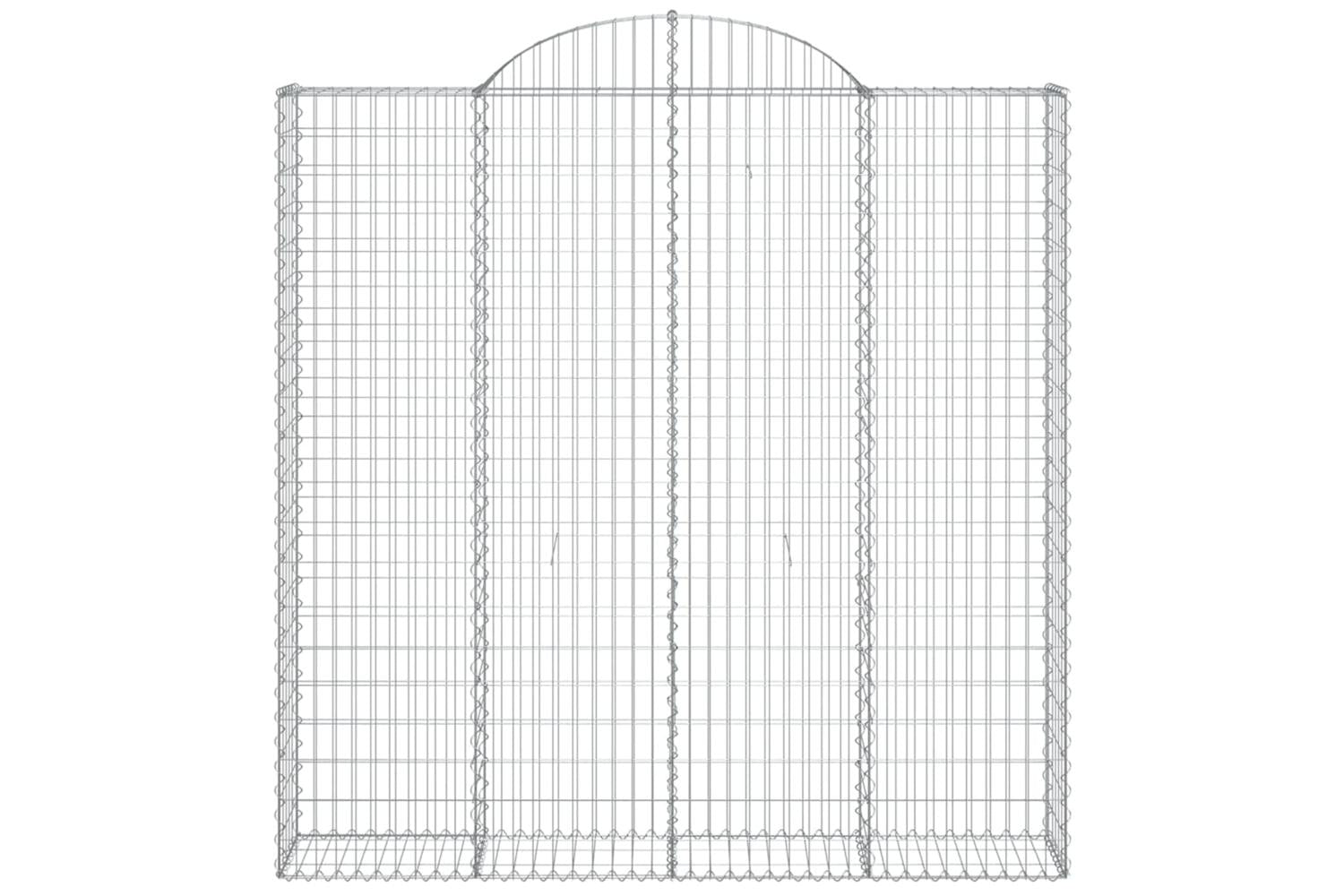 vidaXL 3146215 Arched Gabion Baskets 2 Pcs 200x30x200/220cm Galvanised Iron-4