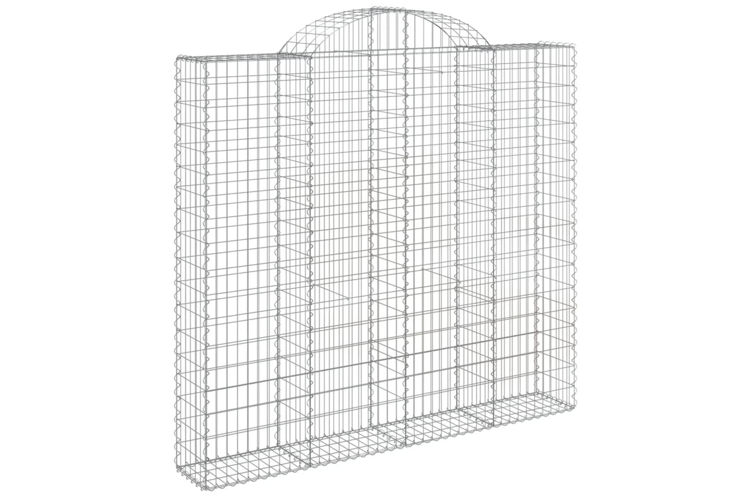 vidaXL 3146196 Arched Gabion Baskets 4 Pcs 200x30x180/200cm Galvanised Iron-3