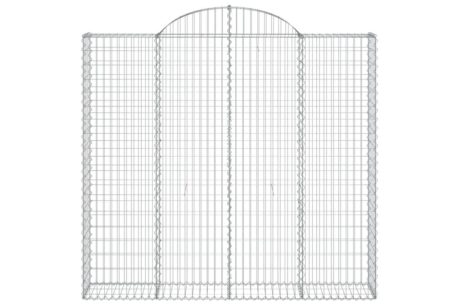 vidaXL 3146196 Arched Gabion Baskets 4 Pcs 200x30x180/200cm Galvanised Iron-4