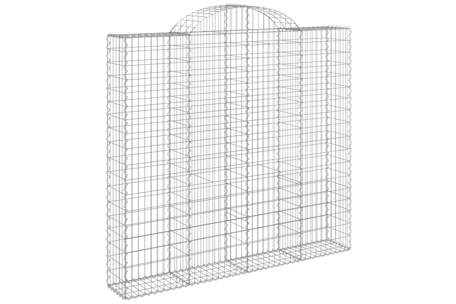 vidaXL 3146194 Arched Gabion Baskets 2 Pcs 200x30x180/200cm Galvanised Iron-3
