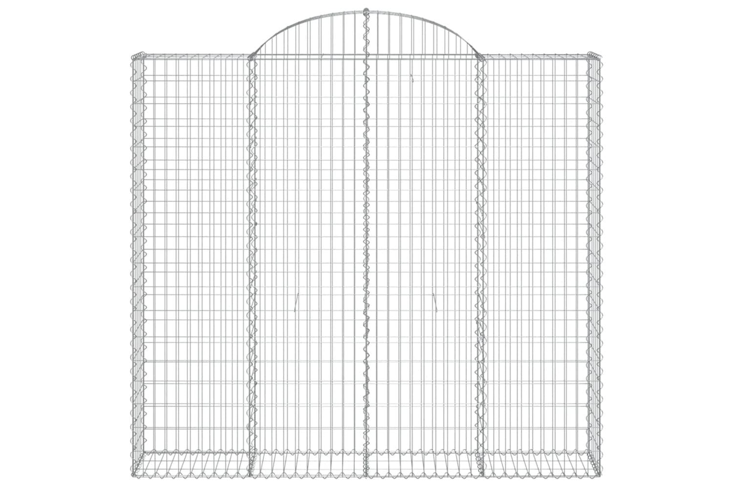 vidaXL 3146194 Arched Gabion Baskets 2 Pcs 200x30x180/200cm Galvanised Iron-4