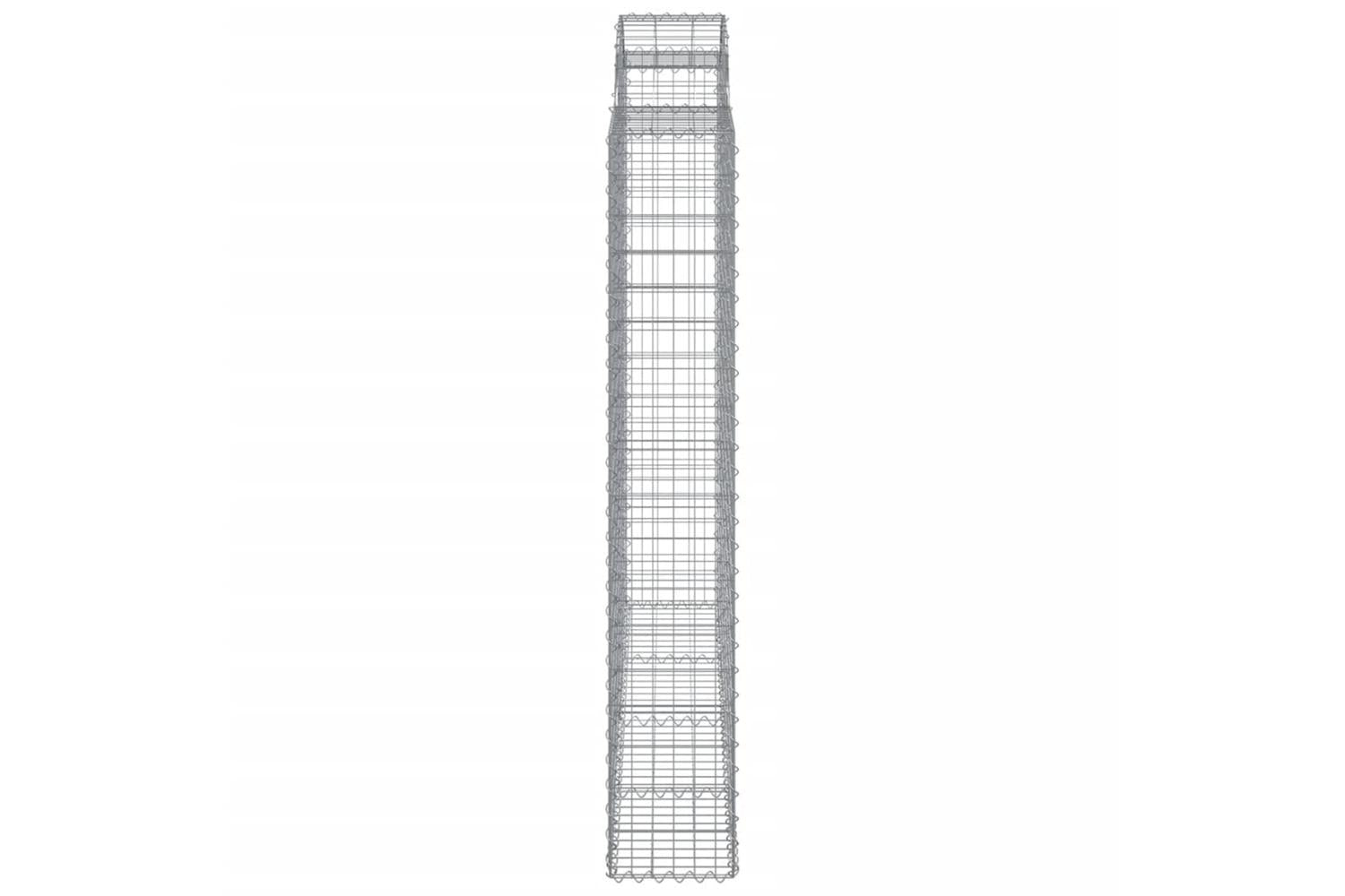 vidaXL 3146194 Arched Gabion Baskets 2 Pcs 200x30x180/200cm Galvanised Iron-5