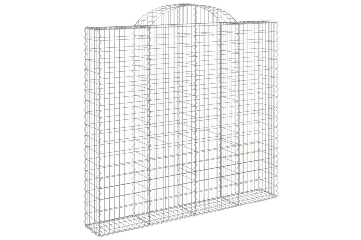 vidaXL 3146195 Arched Gabion Baskets 3 Pcs 200x30x180/200cm Galvanised Iron-3