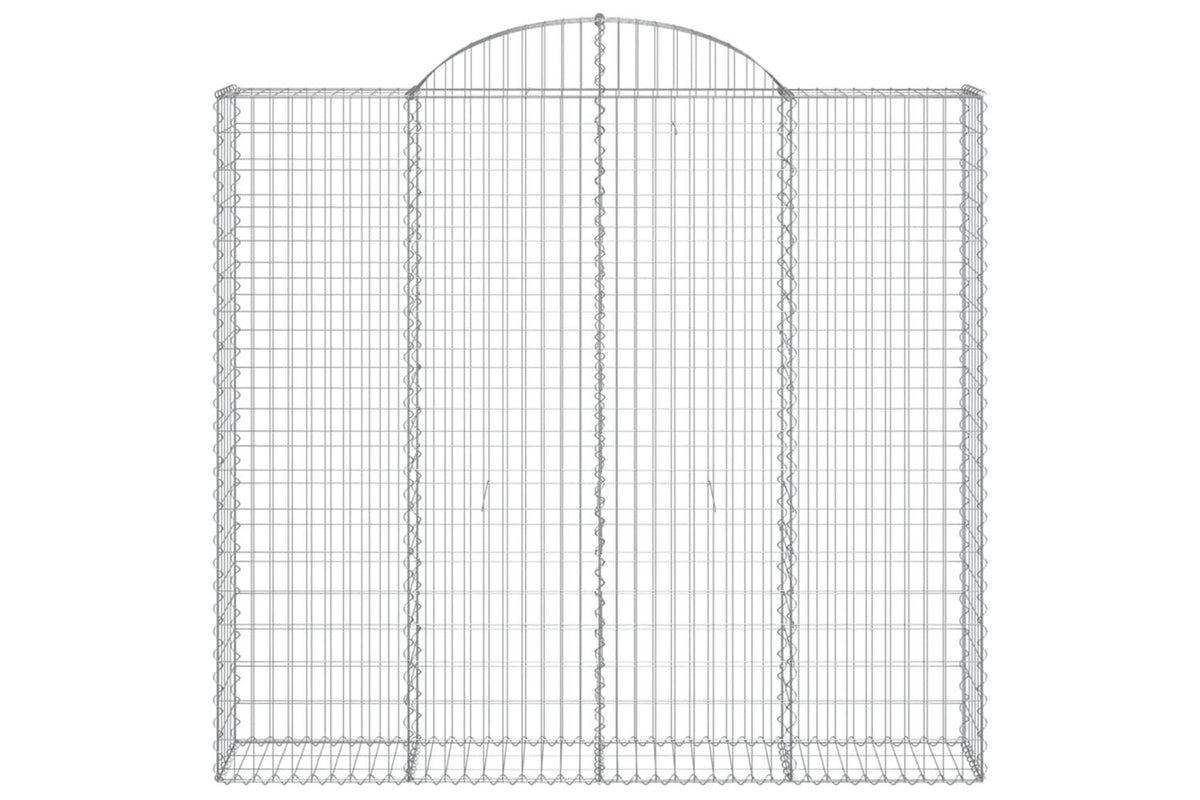 vidaXL 3146195 Arched Gabion Baskets 3 Pcs 200x30x180/200cm Galvanised Iron-4