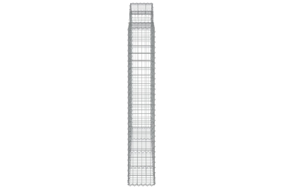 vidaXL 3146195 Arched Gabion Baskets 3 Pcs 200x30x180/200cm Galvanised Iron-5