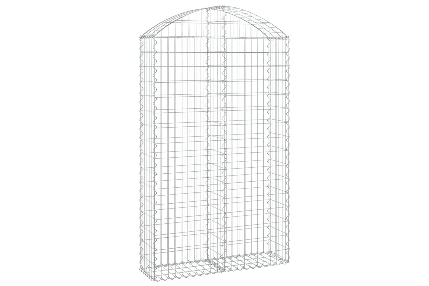 vidaXL 153428 Arched Gabion Basket 100x30x160/180cm Galvanised Iron-2