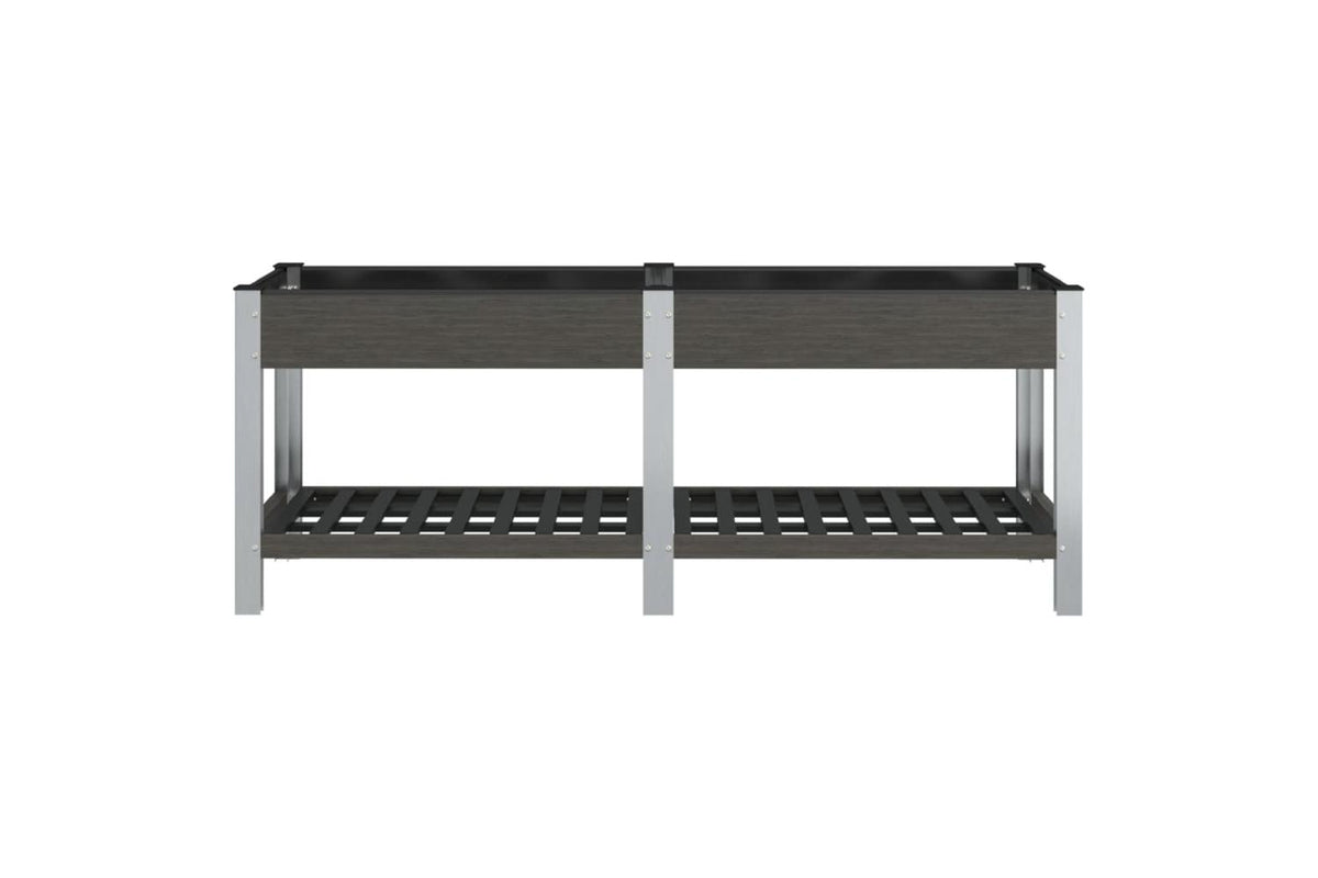 vidaXL 362573 Garden Raised Bed With Shelf Grey 200x50x75cm Wpc-3