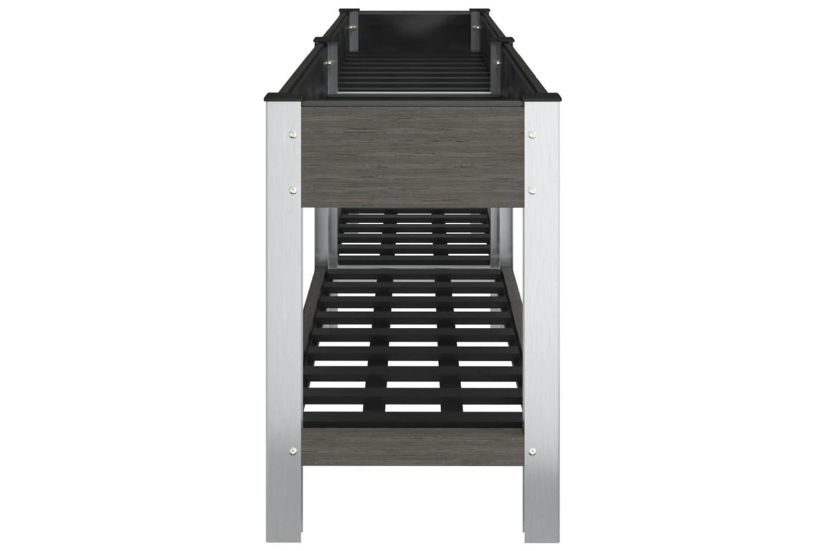 vidaXL 362573 Garden Raised Bed With Shelf Grey 200x50x75cm Wpc-4