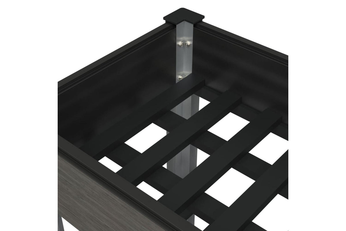 vidaXL 362573 Garden Raised Bed With Shelf Grey 200x50x75cm Wpc-5