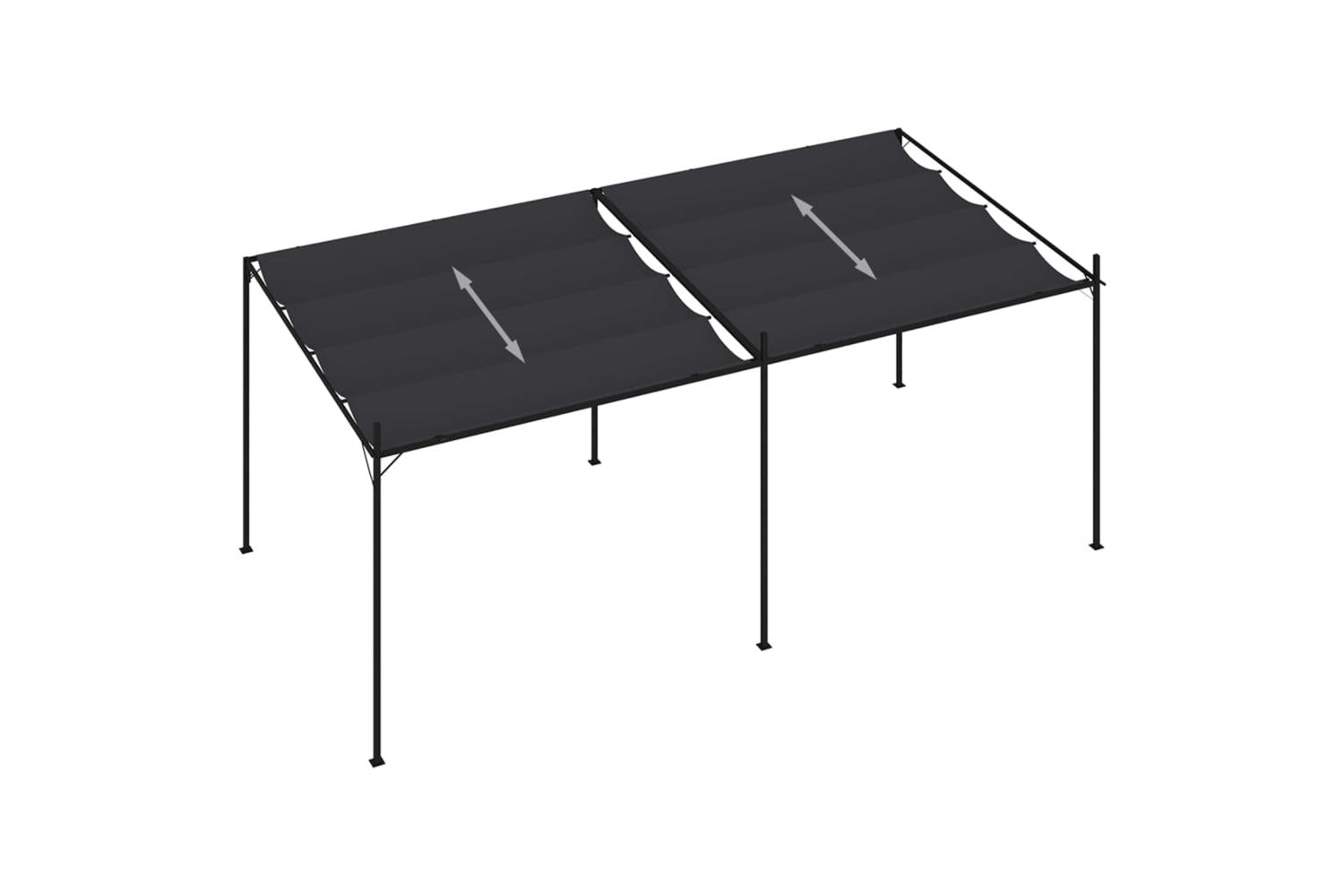 vidaXL 313634 Gazebo With Retractable Roof 600x300x233cm Anthracite-3