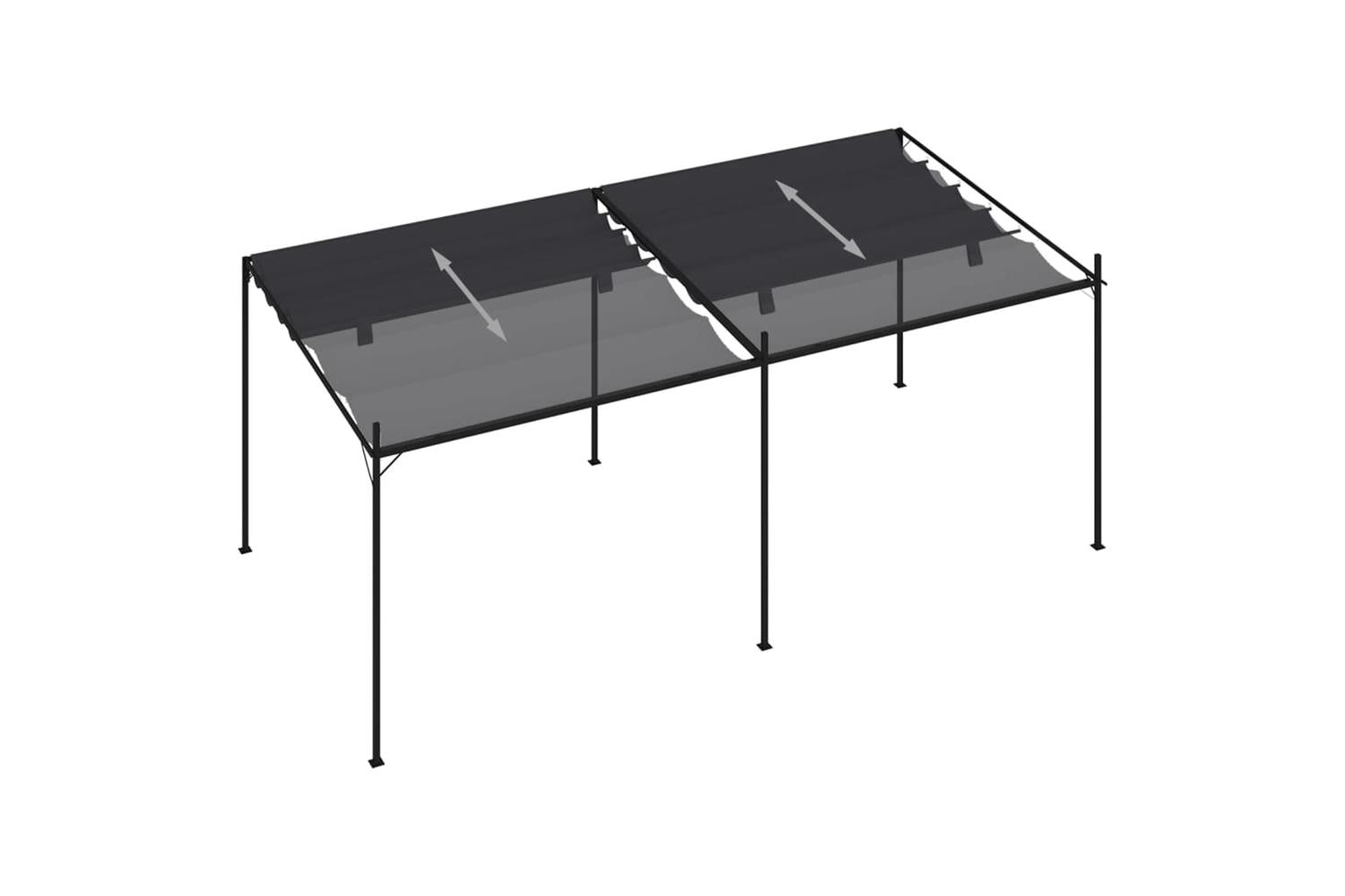 vidaXL 313634 Gazebo With Retractable Roof 600x300x233cm Anthracite-4