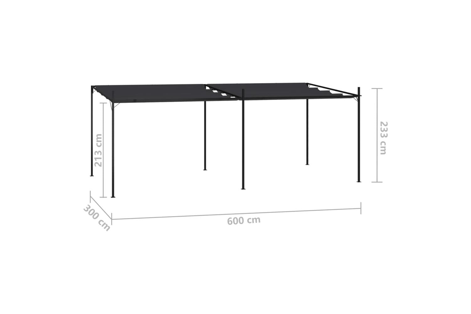 vidaXL 313634 Gazebo With Retractable Roof 600x300x233cm Anthracite-7