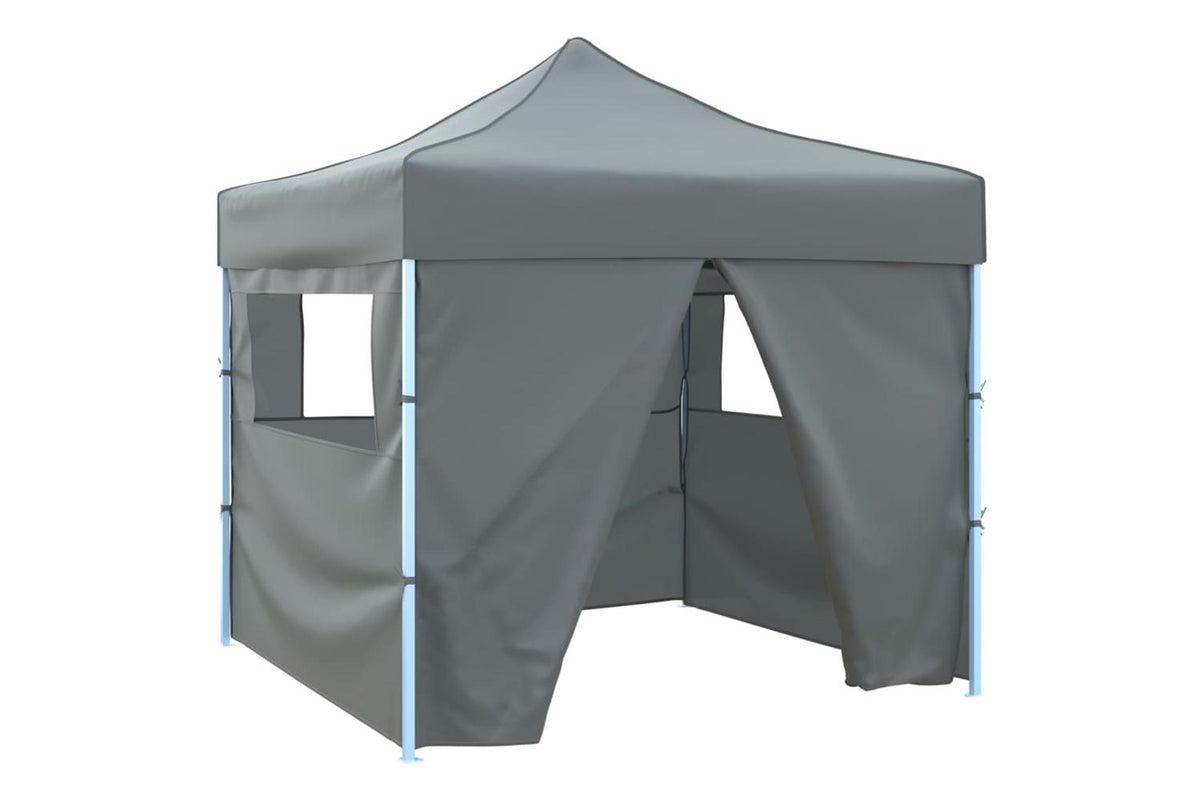 Vidaxl Foldable Party Tent Pop-up With 4 Sidewalls 3x3 M Anthracite