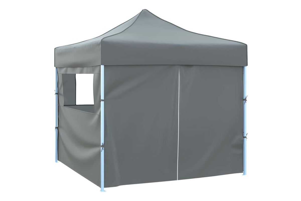 Vidaxl Foldable Party Tent Pop-up With 4 Sidewalls 3x3 M Anthracite-2