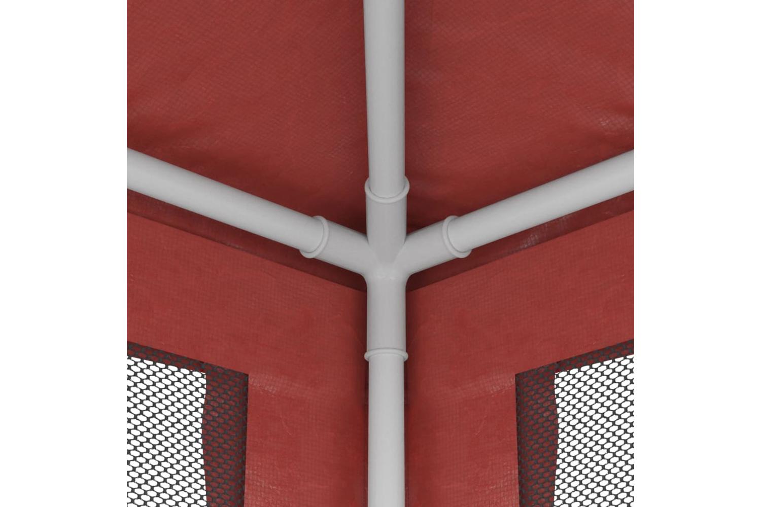 Vidaxl 319250 Party Tent With 10 Mesh Sidewalls Red 3x12 M Hdpe-6