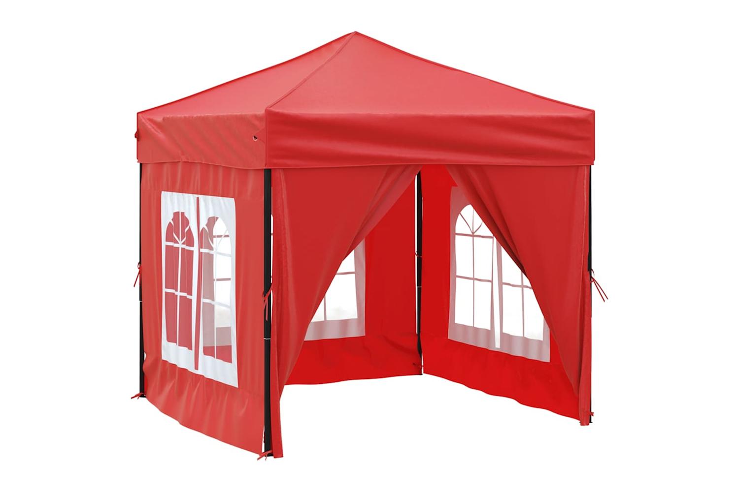 Vidaxl 93506 Folding Party Tent With Sidewalls Red 2x2 M-2