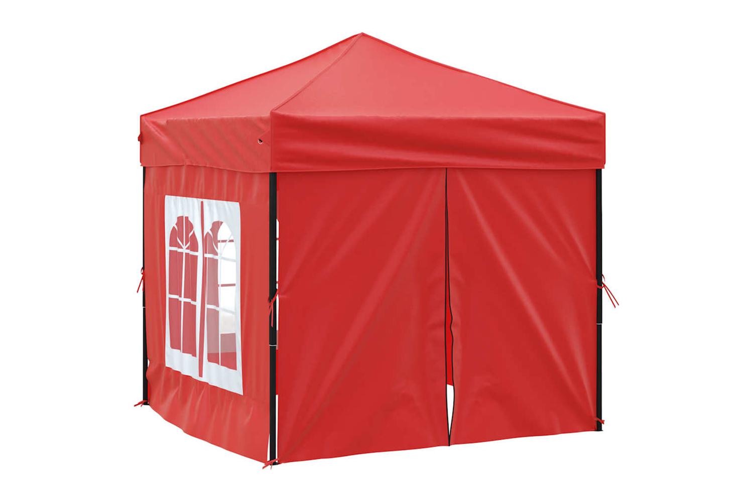 Vidaxl 93506 Folding Party Tent With Sidewalls Red 2x2 M-3