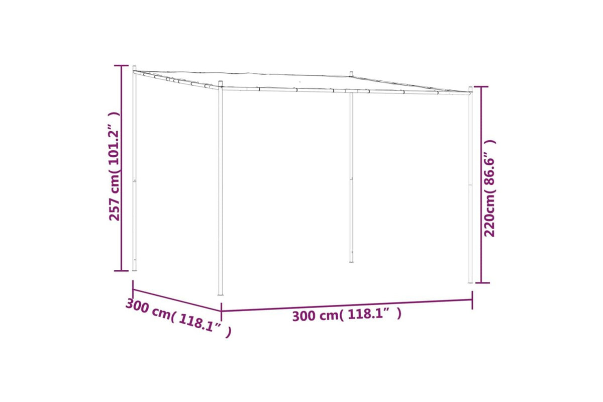 Vidaxl 362462 Gazebo Anthracite 3x3 M Fabric And Steel-8