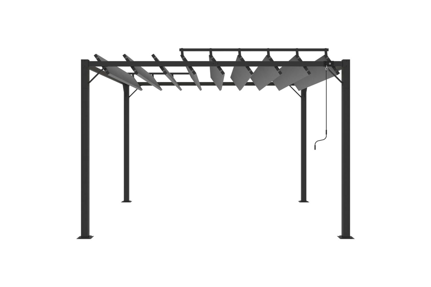 Vidaxl Gazebo With Louvered Roof 3x3 M Anthracite Fabric And Aluminium-3