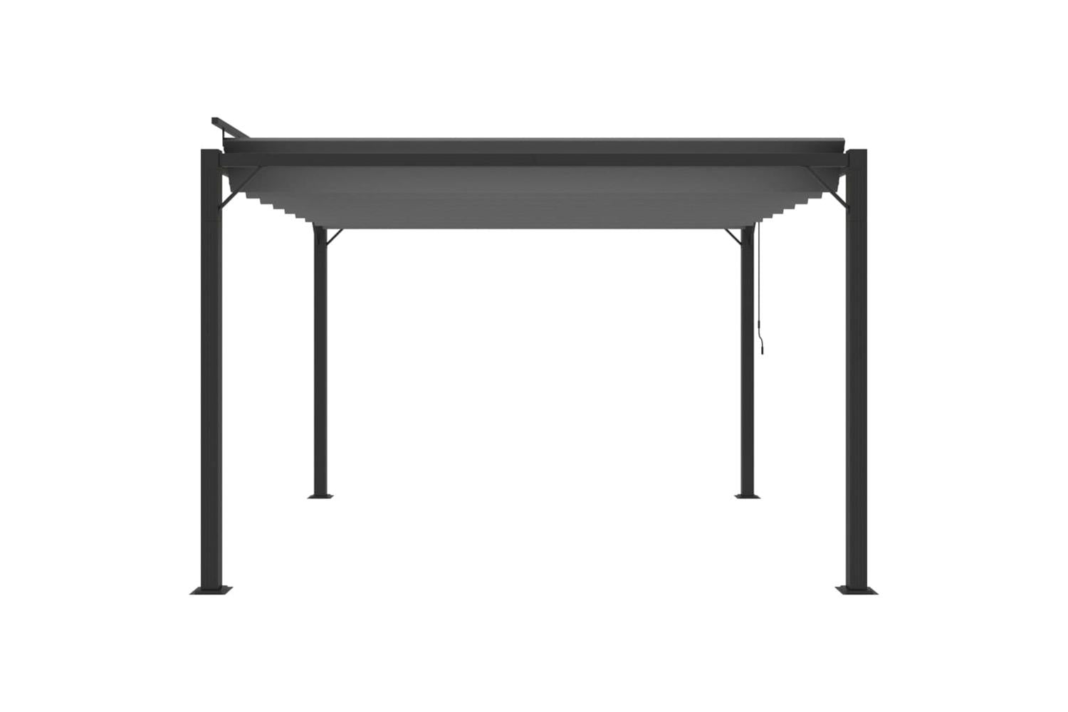 Vidaxl Gazebo With Louvered Roof 3x3 M Anthracite Fabric And Aluminium-4
