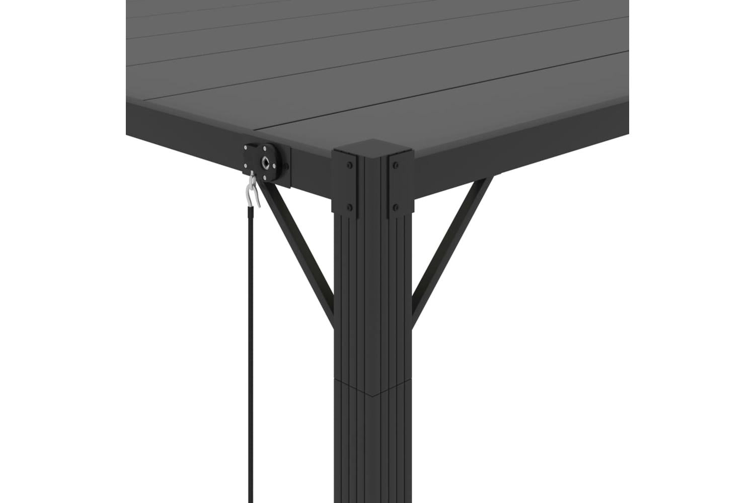 Vidaxl Gazebo With Louvered Roof 3x3 M Anthracite Fabric And Aluminium-7