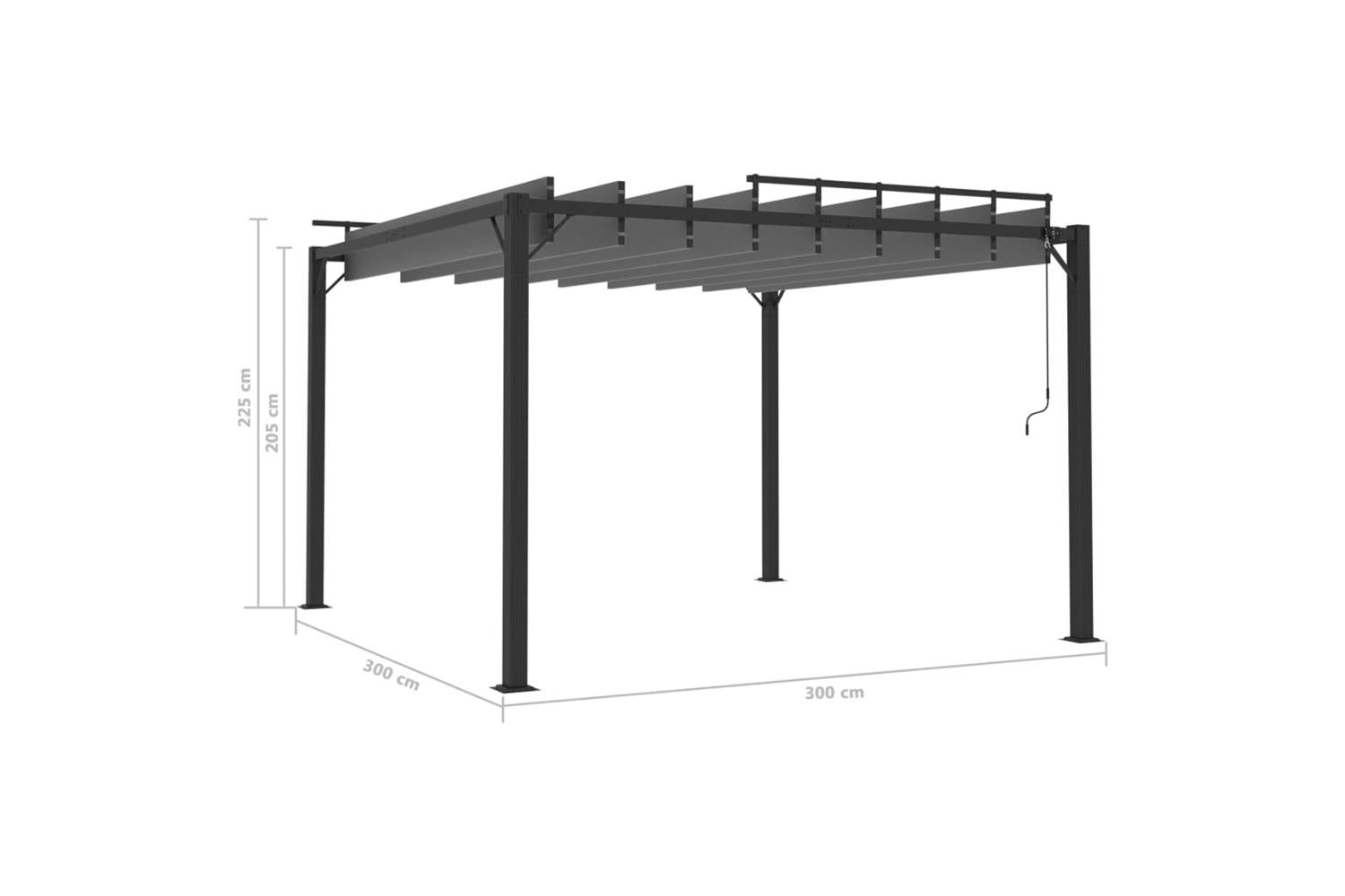 Vidaxl Gazebo With Louvered Roof 3x3 M Anthracite Fabric And Aluminium-8