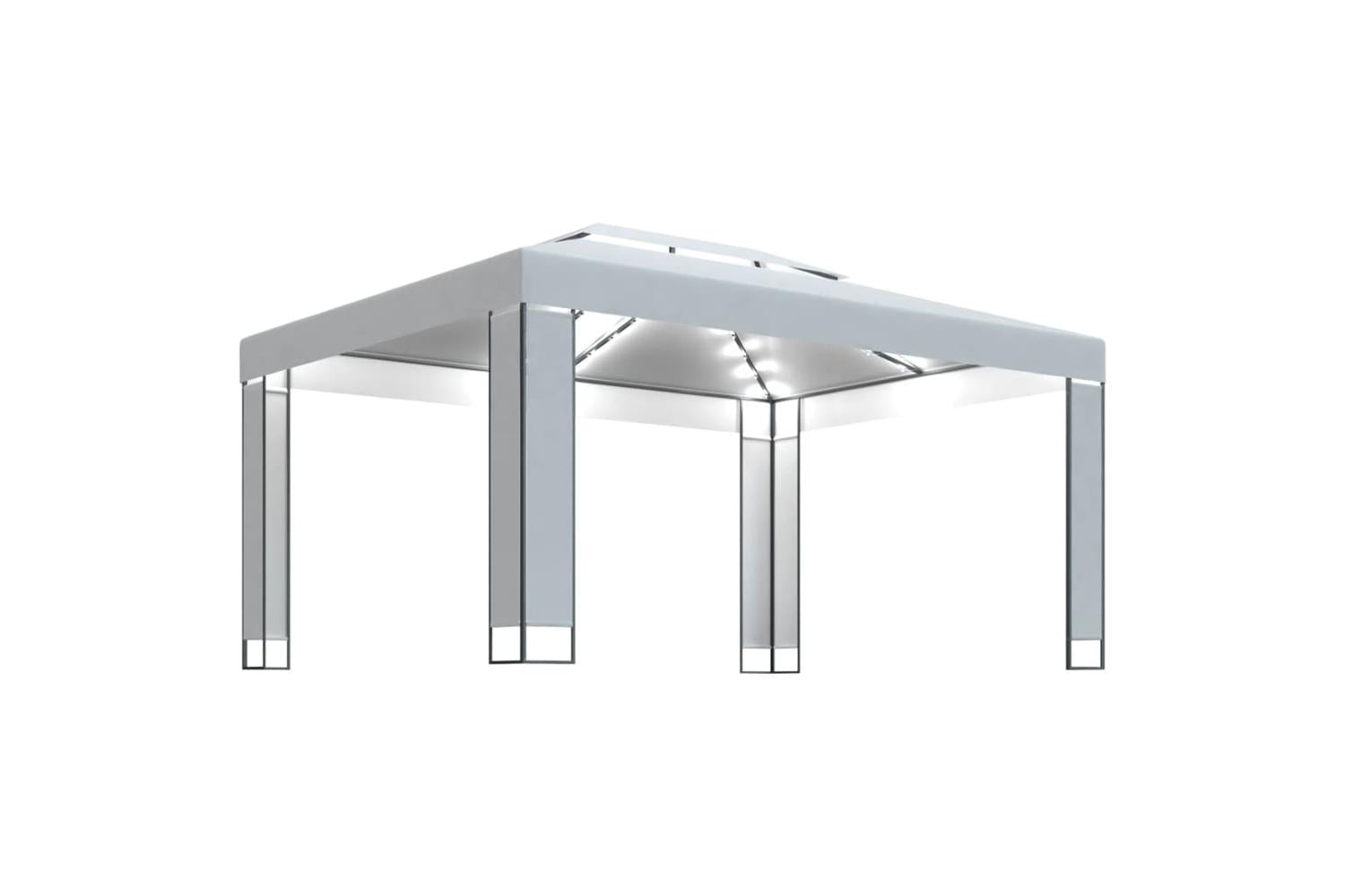 Vidaxl 3070301 Gazebo With Led String Lights White 3x4 M-2