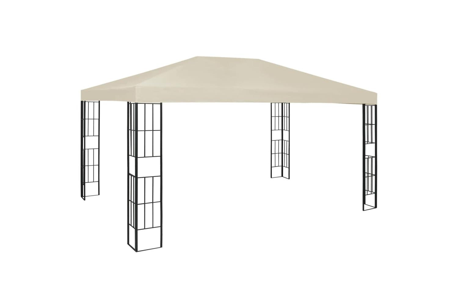Vidaxl 3070321 Gazebo With Led String Lights 3x4 M Cream-3