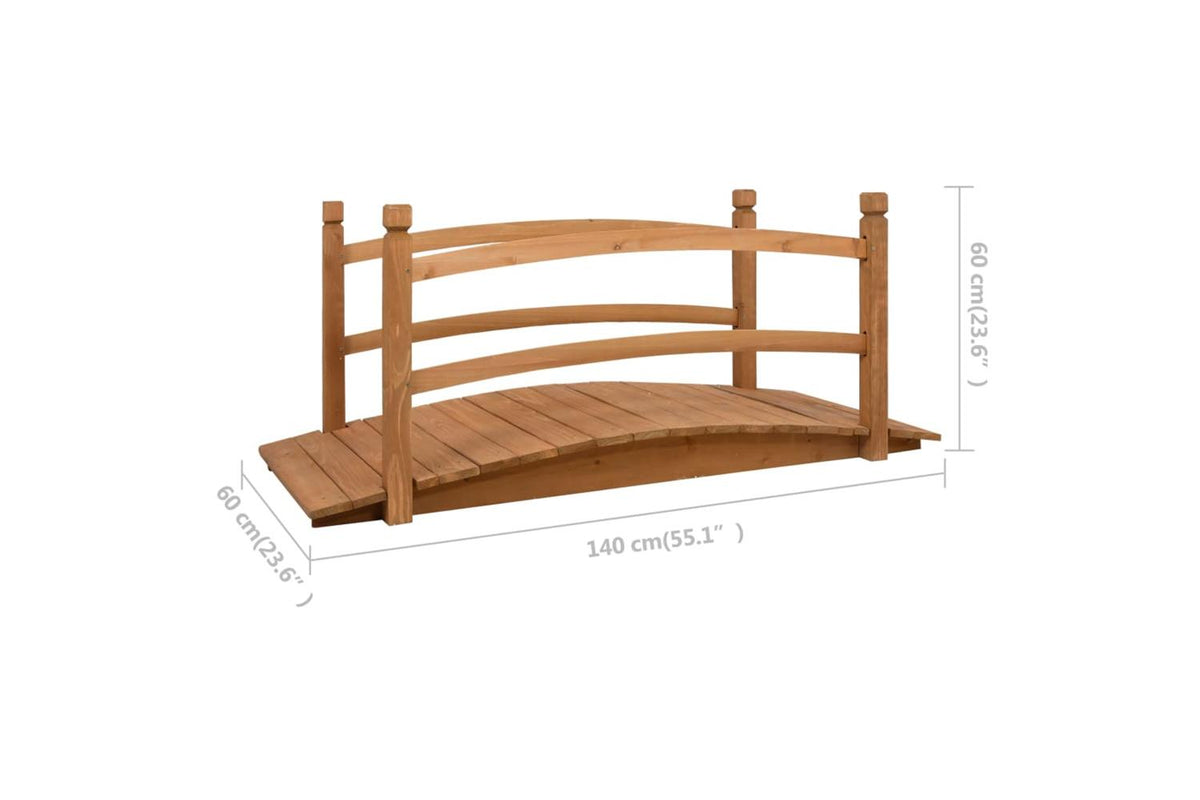 vidaXL 313890 Garden Bridge 140x60x60cm Solid Firwood-6