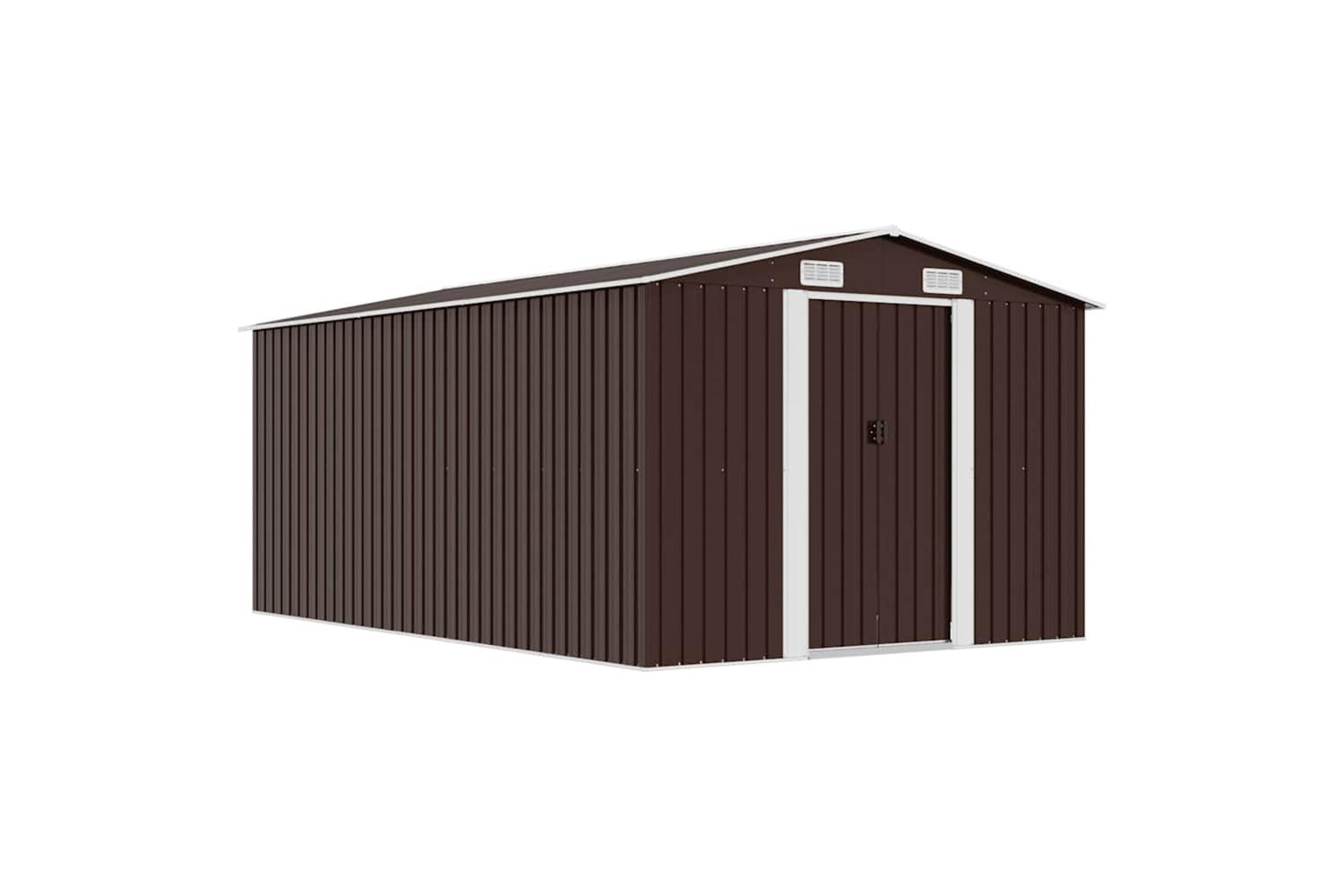 vidaXL 143347 Garden Shed 257x392x181cm Metal Brown