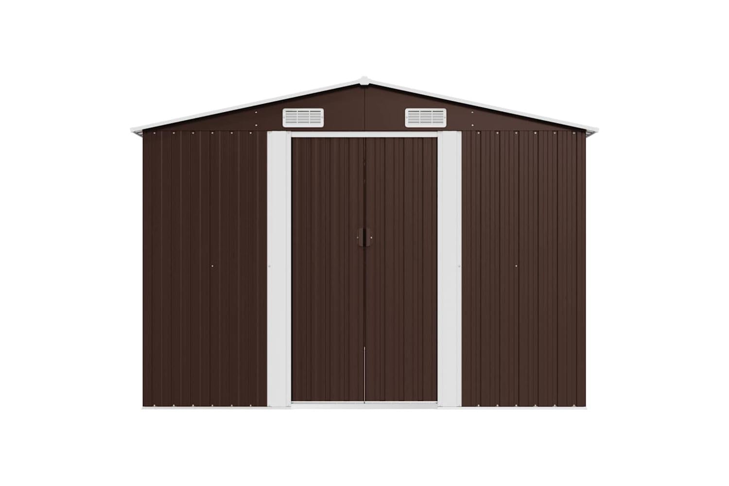 vidaXL 143347 Garden Shed 257x392x181cm Metal Brown-5