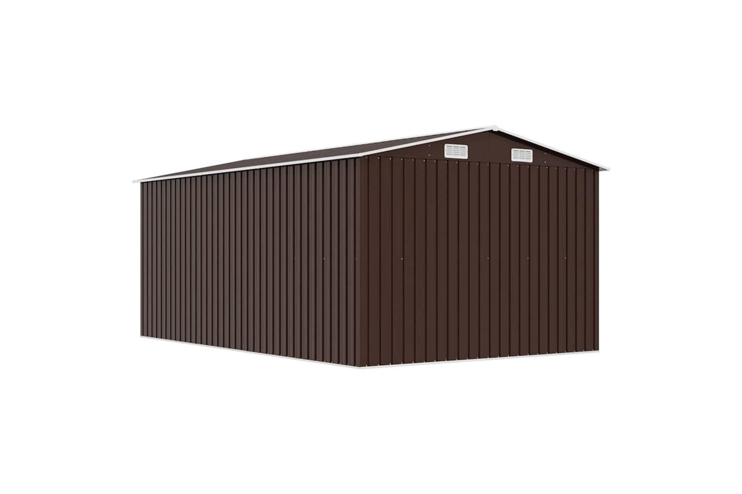vidaXL 143347 Garden Shed 257x392x181cm Metal Brown-7