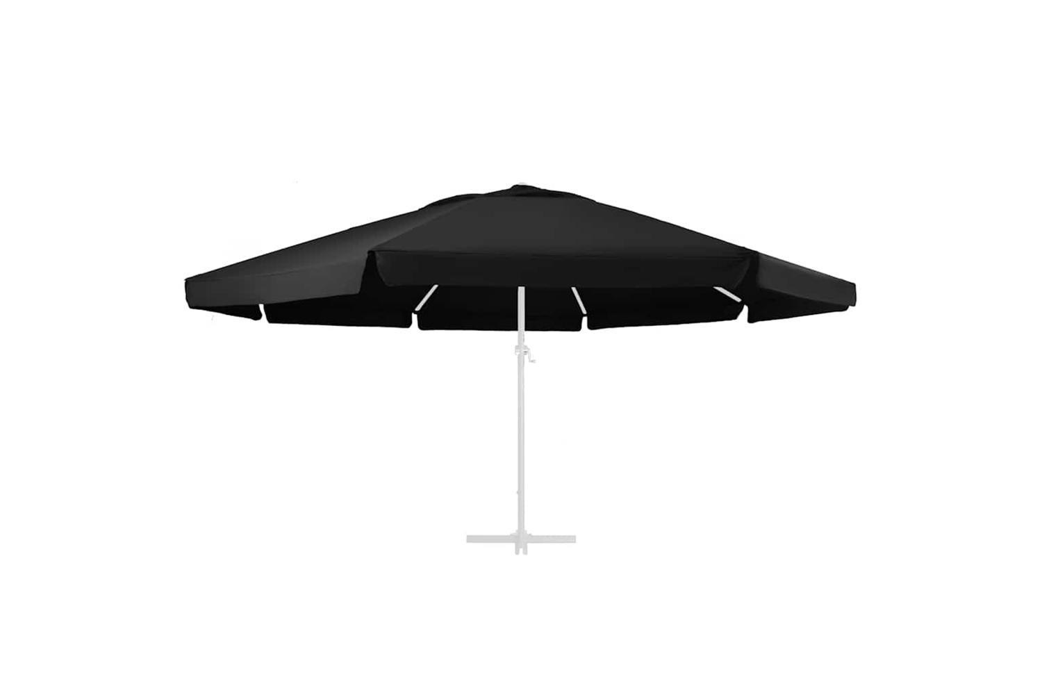 vidaXL 312552 Replacement Fabric For Outdoor Parasol Black 600cm-3
