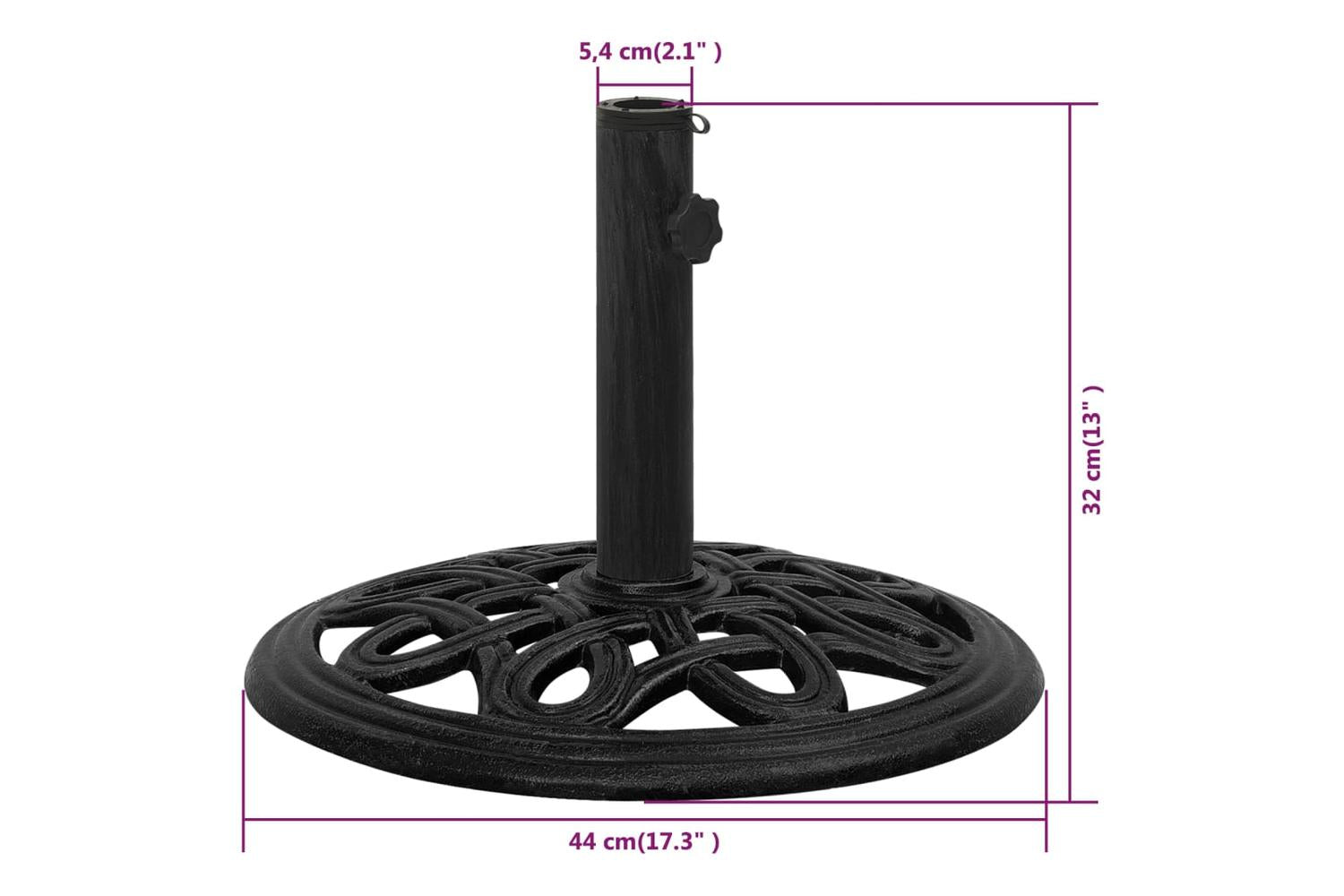 vidaXL 317768 Umbrella Base Black 44x44x32cm Cast Iron-7