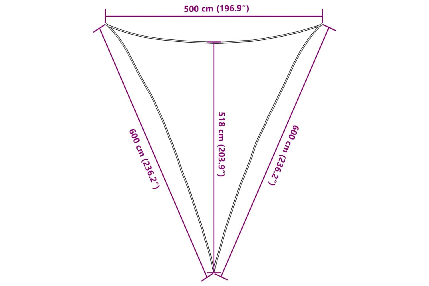 vidaXL 311428 Sunshade Sail 160 G/mÂ² Taupe 5x6x6 M Hdpe-9
