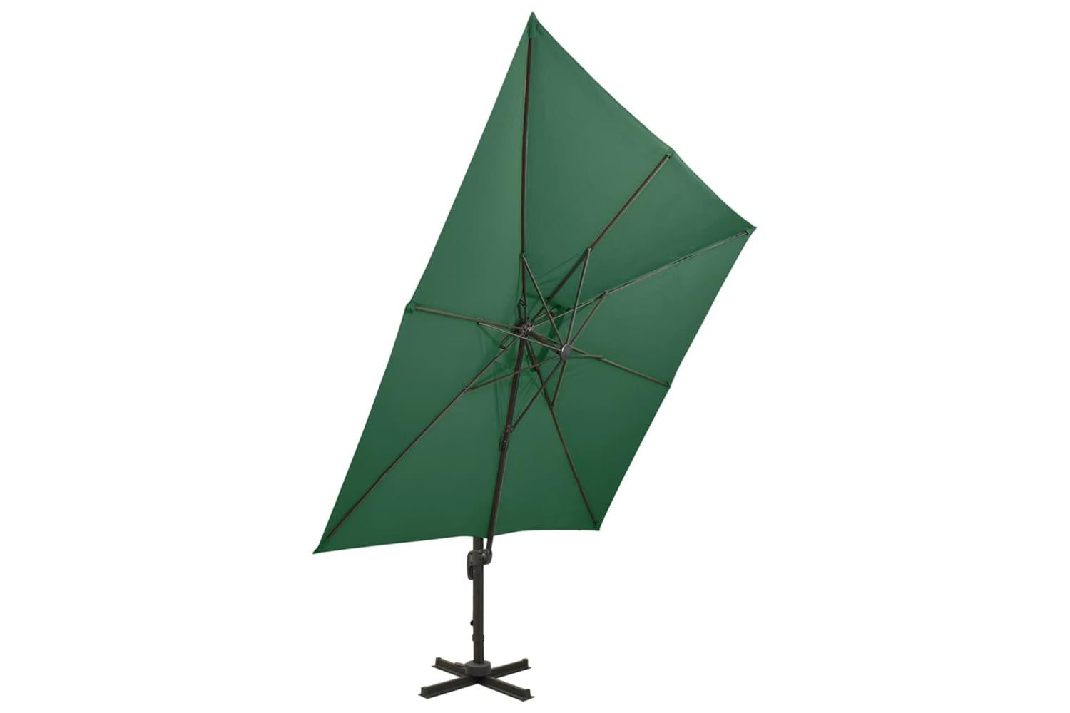 vidaXL 312370 Cantilever Umbrella With Double Top 300x300cm Green-2