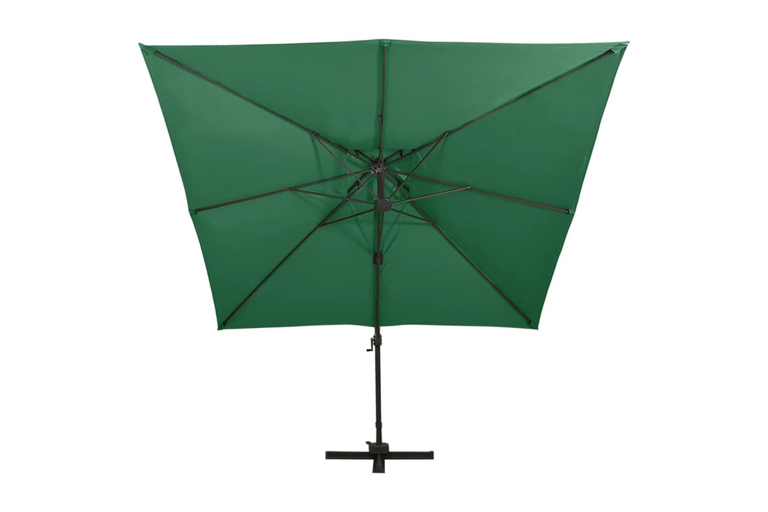 vidaXL 312370 Cantilever Umbrella With Double Top 300x300cm Green-3