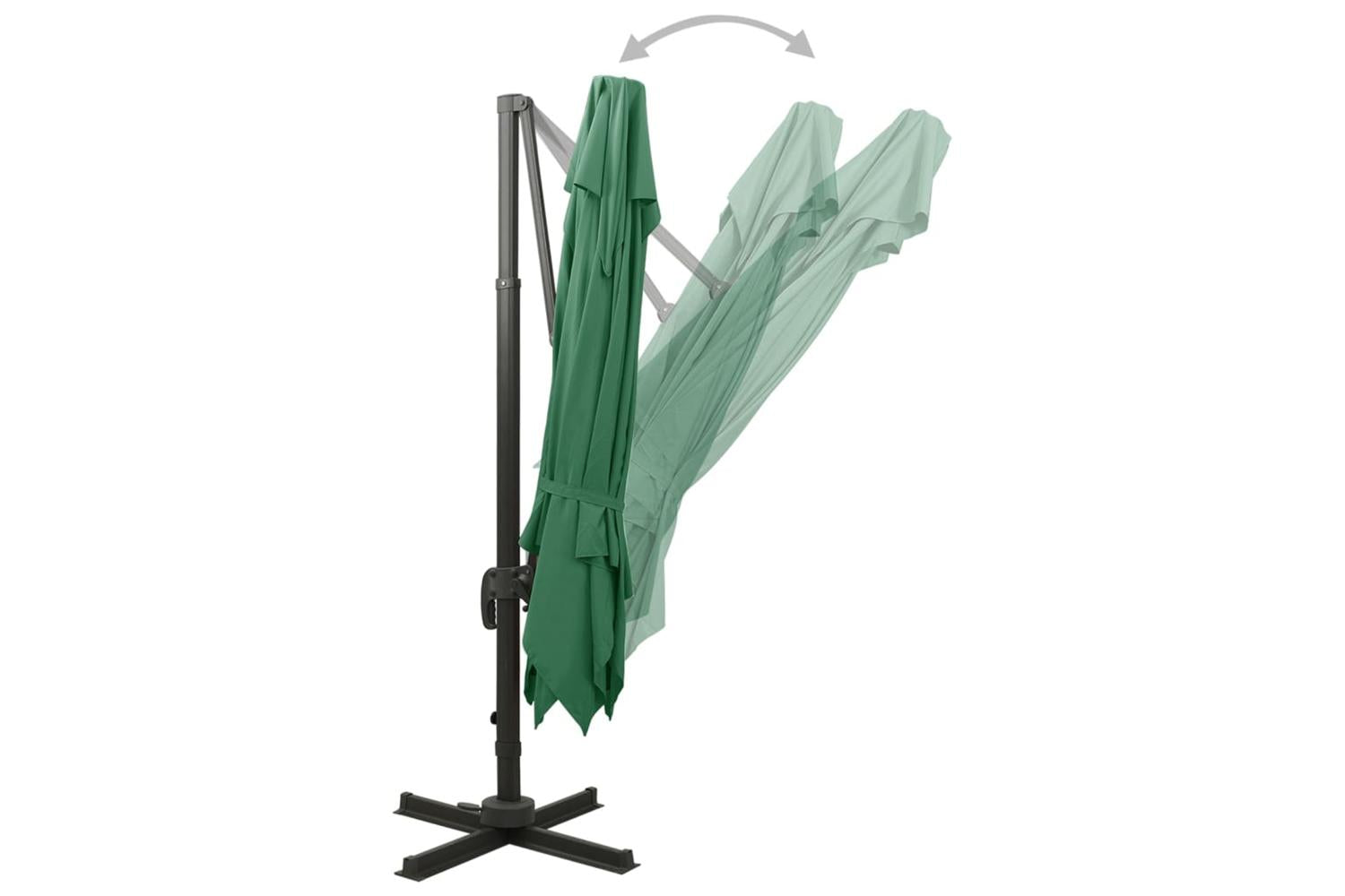 vidaXL 312370 Cantilever Umbrella With Double Top 300x300cm Green-5