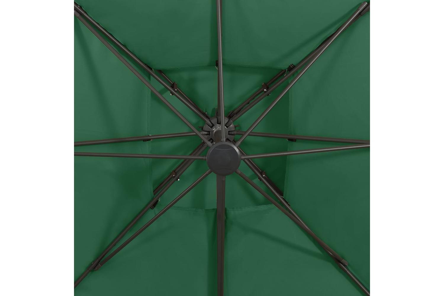 vidaXL 312370 Cantilever Umbrella With Double Top 300x300cm Green-8