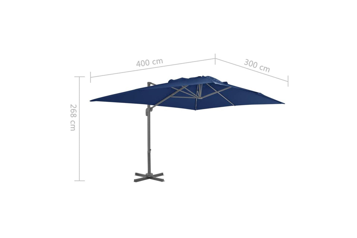 Vidaxl 47003 Cantilever Umbrella With Aluminium Pole 4x3 M Azure Blue-8