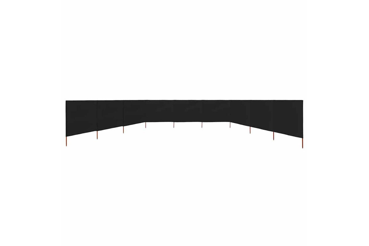 vidaXL 47196 9-panel Wind Screen Fabric 1200x120cm Black-3